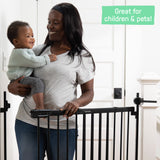 The Stairway+ 46W Series Pet and Baby Gate, Openings 31"-46" Wide, 32.5" Tall - Black