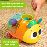 Bright Starts Spin n Chase Bug Ball Popper Toy with Lights & Music, Unisex, 6M+