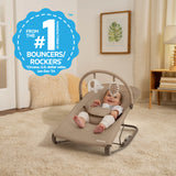 Ingenuity Nestle Vibrating Rocker, Toy Bar & Travel Bag - Mocha