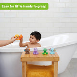 Bright Starts Safari Splashers 6-Piece Baby Bath Toys, Squirting Animal Bath Toy Set, 9 Months+