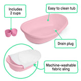 Ingenuity Room to Soak 4-in-1 Baby Tub, 4 Stages of Use, OM+ - Pink