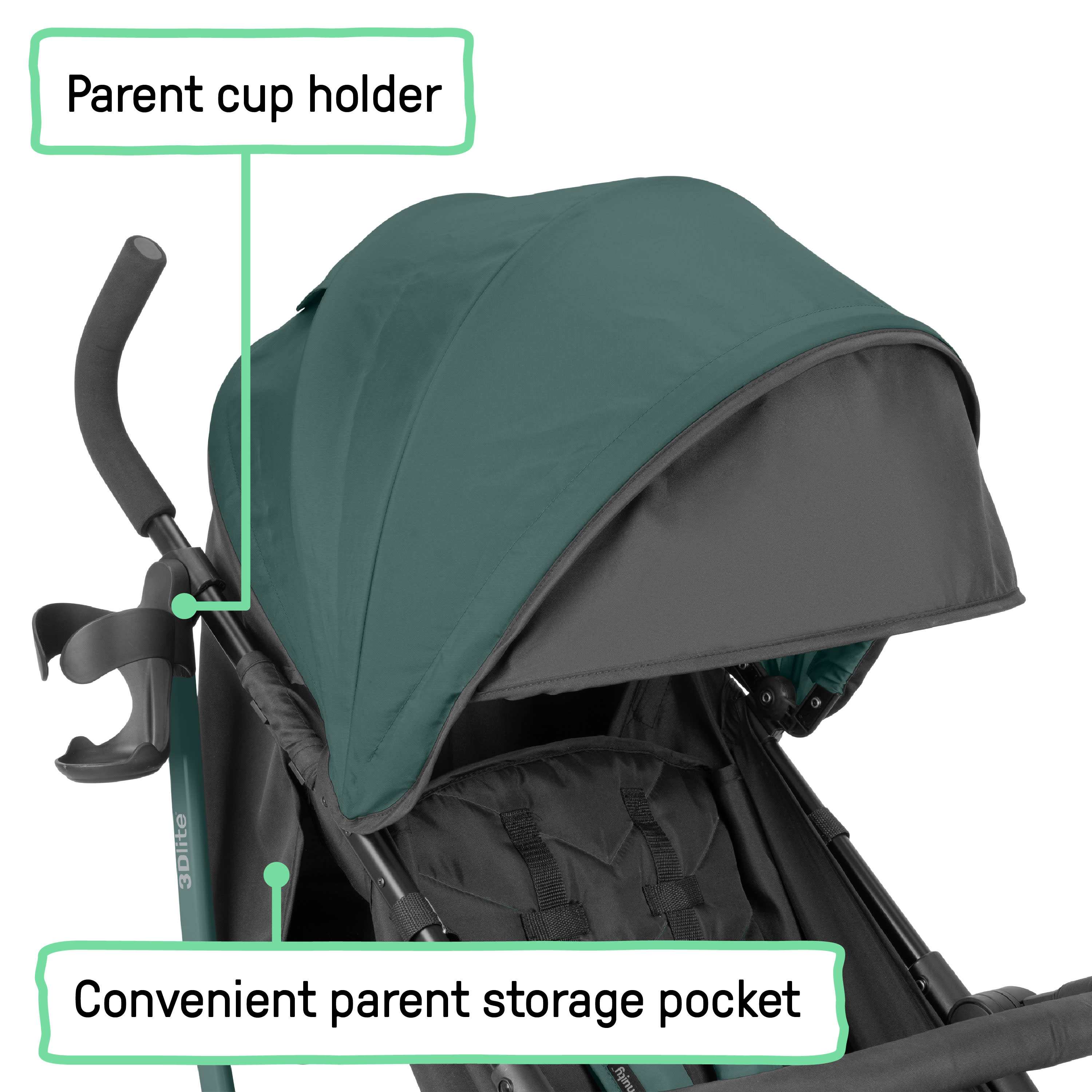 travel stroller large canopy Ingenuity 3Dlite Jewel Convenience Stroller Lightweight Folding Stroller with Car Seat Compatibility & Extra-Large Canopy – Kids2, LLC