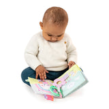 ity by Ingenuity Soft Book, 4 Plush Pages, Crinkle, BPA-Free Toy Attachment, For Ages Newborn and Up - Deni