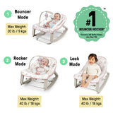 Ingenuity Keep Cozy 3-in-1 Vibrating Infant & Toddler Baby Bouncer and Rocker Chair, Skye