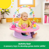 Bright Starts SuperSeat 3-in-1 Seat with Snacking Tray, Pink Paradise, 6 Months+
