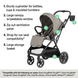 Ingenuity 3DSuite Modular Stroller with Reversible Seat, One-Hand Fold, Car Seat Compatible & Extra-Large Storage - Khaki