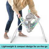 Bright Starts Rainforest Vibes 6-Speed Portable Automatic Baby Swing with Toy Bar - Rainforest Vibes