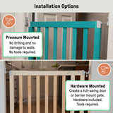 The Doorway 36S Series Custom Collection Pet and Baby Gate, Openings 30-36" Wide, 22" Tall - Natural Wood