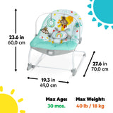 Bright Starts Wild Vibes Infant to Toddler Rocker with Vibrations