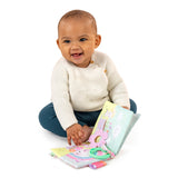 ity by Ingenuity Soft Book, 4 Plush Pages, Crinkle, BPA-Free Toy Attachment, For Ages Newborn and Up - Deni