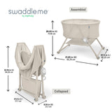 Ingenuity Snooze & Stow Easy-Folding Bassinet with Sound, Light & Vibration - Sand