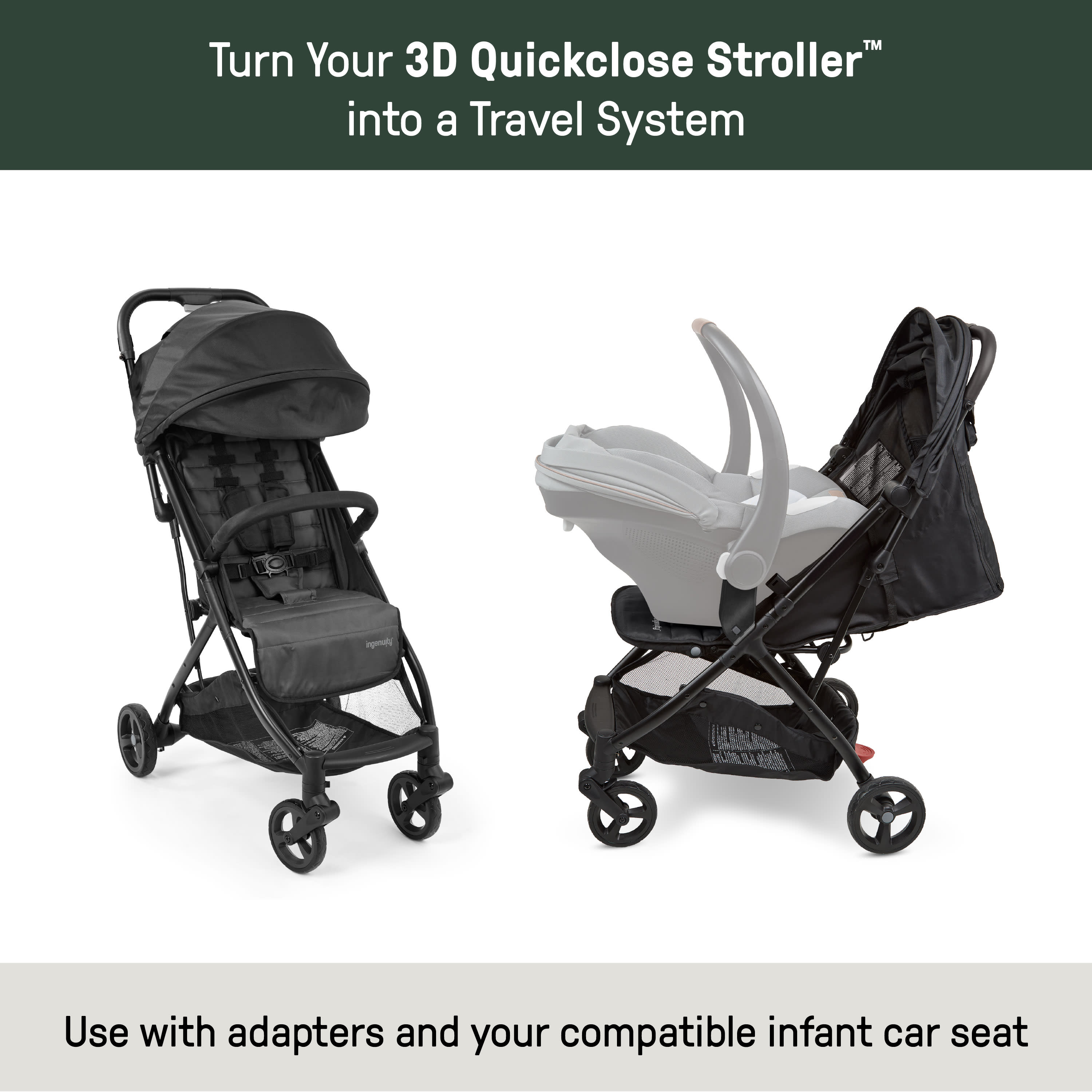 Ingenuity 3D Quickclose Stroller Carseat Adapter 1 pair – Kids2, LLC