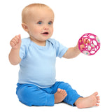 Bright Starts Oball Easy Grasp Baby Rattle Ball in Pink, 4"