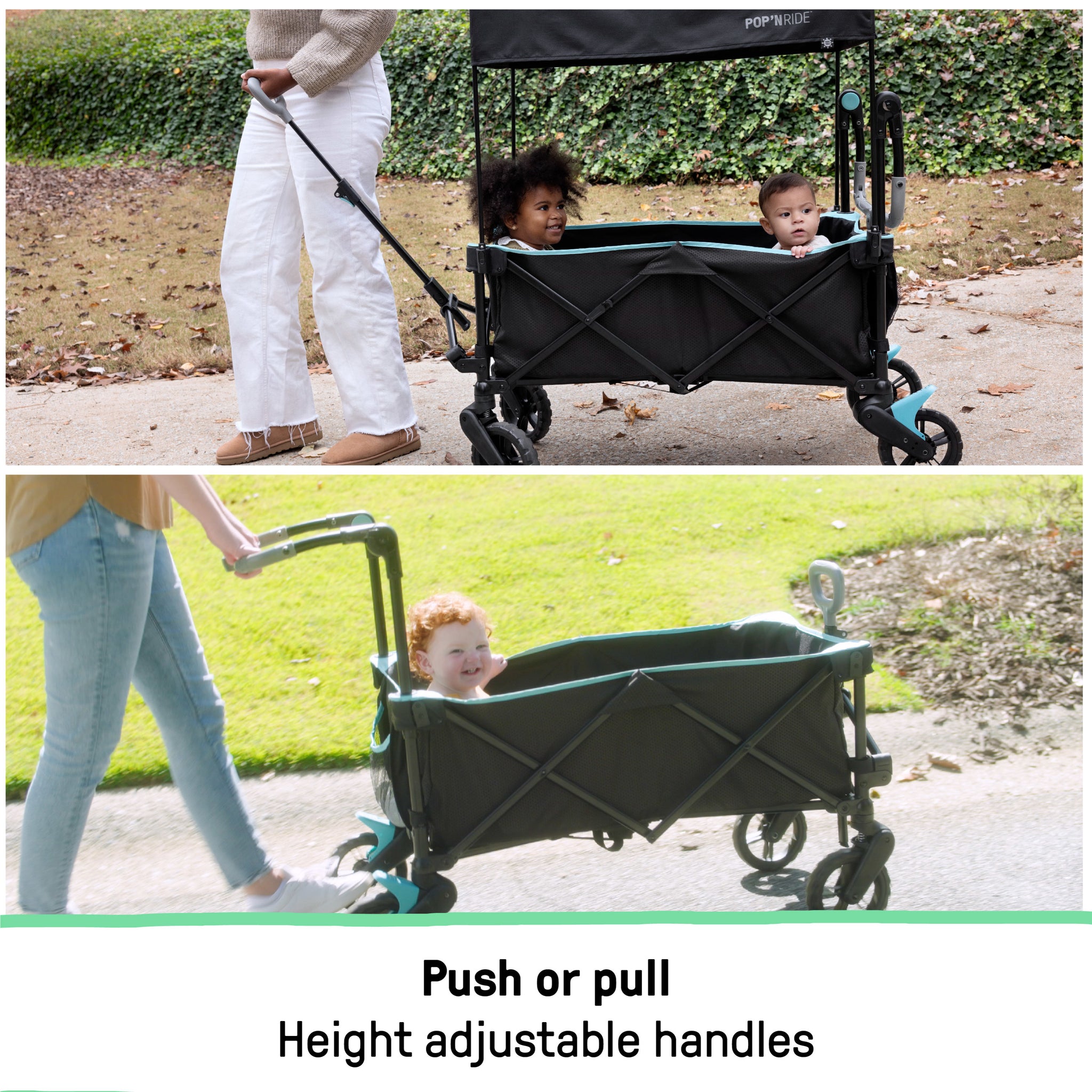 Summer by Ingenuity Pop 'N Ride Stroller Wagon Black Teal