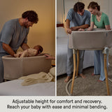 Ingenuity Right Height Adjustable Bassinet for Postpartum Recovery  4 Height Levels, Soothing Vibration, Light & Sound - Sand