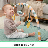 Ingenuity One Bar Baby Gym, Pipers Playspace  3-in-1 Activity Gym with Sensory Toys, Tummy Time Mat, Foldable & Portable, Ages Newborn+
