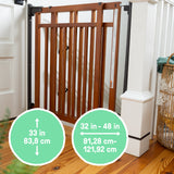 The Stairway+ 48W Series Pet and Baby Gate with Dual Banister Kit, Openings 32 to 48 Wide, 33" Tall