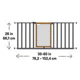 The Thruway 60XW Series Extra Wide Safety Pet and Baby Gate, 30"-60" Wide, 26" Tall  Honey Oak