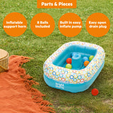 Bright Starts Bathe & Giggle 2-in-1 Baby Bath Tub and Ball Pit, Built-in Air Pump and 8 Floating Balls, 6M+