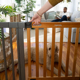 The Thruway 60XW Series Extra Wide Safety Pet and Baby Gate, 36"-60" Wide - Honey Oak