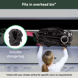 Ingenuity 3D Travelmate Pro Compact Travel Stroller with Ride-On Board, One-Hand Fold, Car Seat Compatible, Protective Canopy - Black