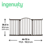 The Thruway 72XW Series Pet and Baby Metal Gate, Openings 44-72 wide, 36" tall - Bronze
