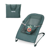Ingenuity Stow & Go Folding Baby Bouncer Compact Portable Infant Seat with Vibration & Toy - Grey