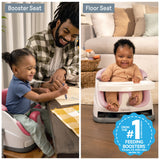 Ingenuity Baby Base 2-in-1 Booster Feeding and Floor Seat, Peony