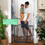 The Doorway 42W Series Pet and Baby Gate, Openings 28"-42" Wide, 30" Tall, Grey