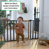 The Thruway 60XW Series Extra Wide Safety Pet and Baby Gate, 30"-60" Wide, 26" Tall  Honey Oak