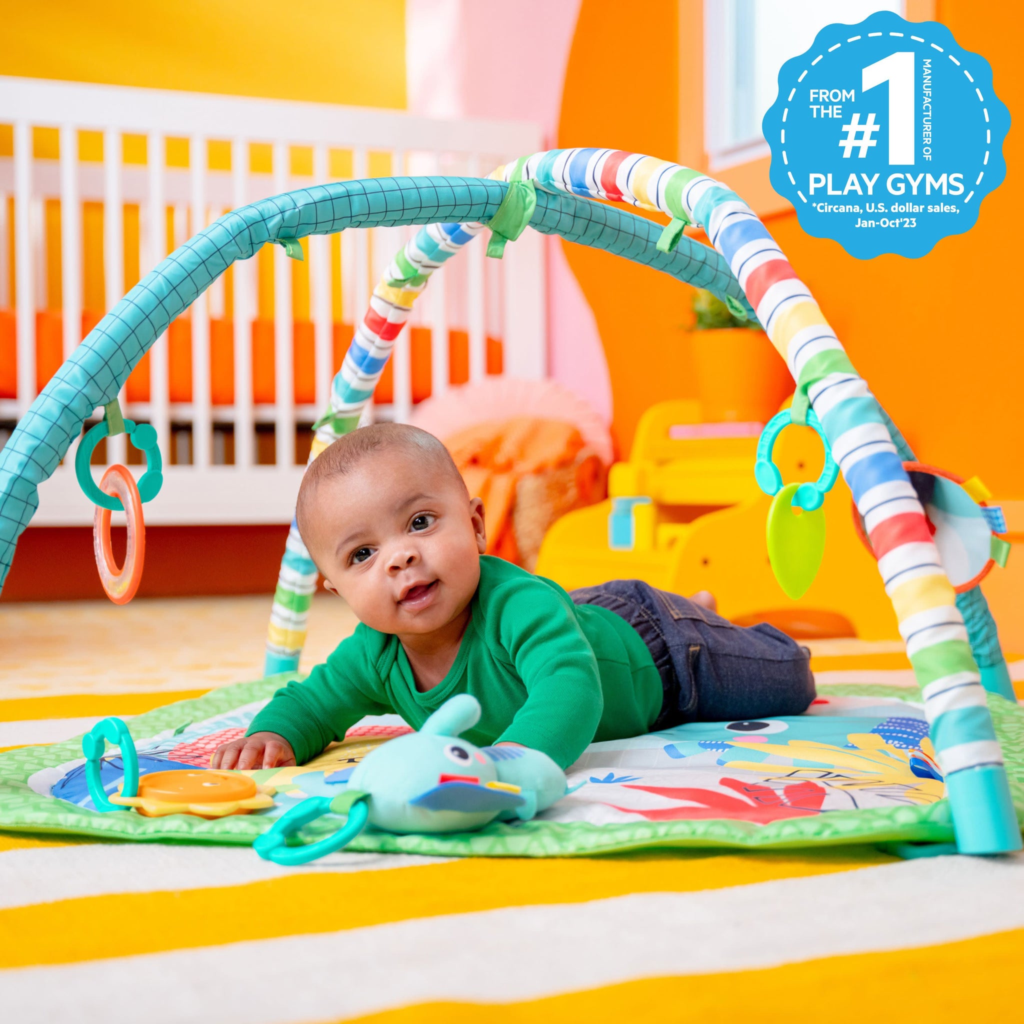 Tummy Time Baby Rug Play Gym Wild Wiggles FoldAway Activity Gym