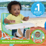 Bright Starts Pop 'N Sit Cabana Portable Booster Chair with UPF Canopy, Indoor/Outdoor - Teal