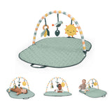 Ingenuity One Bar Baby Gym, Pipers Playspace  3-in-1 Activity Gym with Sensory Toys, Tummy Time Mat, Foldable & Portable, Ages Newborn+