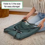 Ingenuity Stow & Go Folding Baby Bouncer Compact Portable Infant Seat with Vibration & Toy - Grey