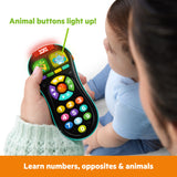 Bright Starts My First Remote Interactive Baby Toy, Light-Up Pretend TV Remote with 50+ Songs Sounds & Melodies, Unisex, 3M+