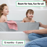 Ingenuity Tuckaway Toddler Tub, Converts Shower to Tub, Folds to Store, 12M-5Y- Grey
