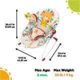 Bright Starts Playful Pinwheels Vibrating Baby Bouncer Seat with Toy Bar
