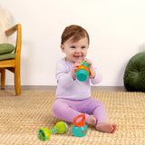 Bright Starts Off to the Gym 3 Piece Gift Set, 3 Fitness Themed Baby Rattles & Toys, Unisex, 3 Months+