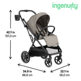 Ingenuity 3DSuite Modular Stroller with Reversible Seat, One-Hand Fold, Car Seat Compatible & Extra-Large Storage - Khaki