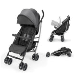 Ingenuity 3Dlite Jewel Convenience Stroller  Lightweight Folding Stroller with Car Seat Compatibility & Extra-Large Canopy - Grey