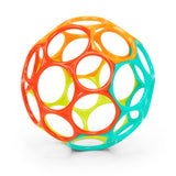 Bright Starts Oball Easy Grasp Classic Ball Baby Toy in Orange/Teal, 4"