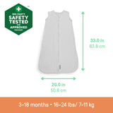 SwaddleMe by Ingenuity Muslin Night Sack Sleeper, Size 3-18 Months, 1pk - Moss