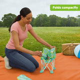 Bright Starts Pop 'N Sit Cabana Portable Booster Chair with UPF Canopy, Indoor/Outdoor - Teal