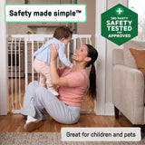 Ingenuity The Doorway Series Hands Free Open Gate for Babies and Pets - White