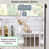 The Doorway 37W Series Pet and Baby Gate with Quad-Cam Lock, Openings from 30"-37" Wide - White