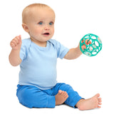 Bright Starts Oball Easy Grasp Baby Rattle Ball Toy in Teal, 4"