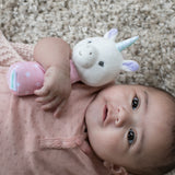 Ingenuity Premium Soft Plush Handheld Rattle, Shimmy the Unicorn