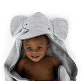 Ingenuity Clean & Cuddly Hooded Baby Elephant Bath Animal Towel, Grazer