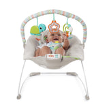Bright Starts Happy Safari Vibrating Baby Bouncer Seat with Toy Bar