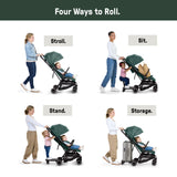 Ingenuity 3D Travelmate Pro Compact Travel Stroller with Ride-Along Buddy Board, One-Hand Fold, Car Seat Compatible, Protective Canopy